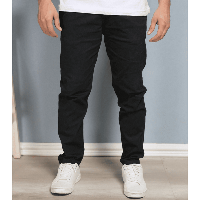 Straight-Fit Men’s Twill Pants – 4-Pack