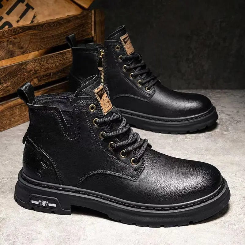 Bota Vintage West Masculina de Couro Genuíno + 3 BRINDES: Relógio, Óculos e Cinto Elegancy
