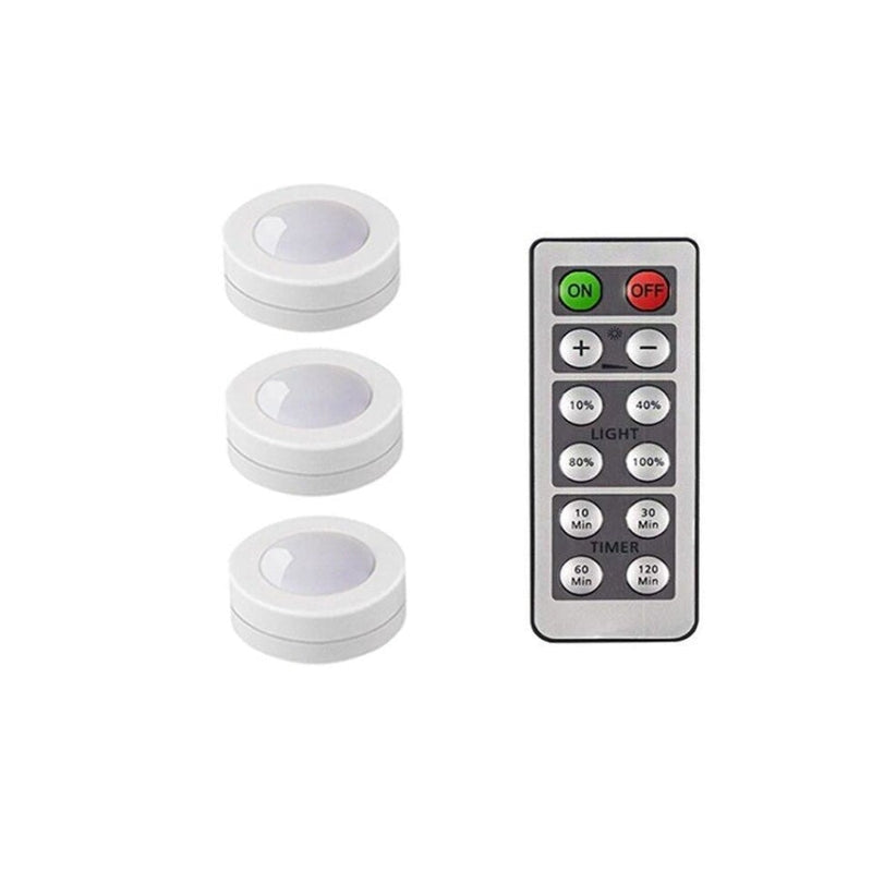 Kit Luminária Led - Sem Fio - Spot de Led a Pilha com Controle Remoto