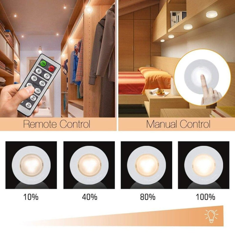 Kit Luminária Led - Sem Fio - Spot de Led a Pilha com Controle Remoto